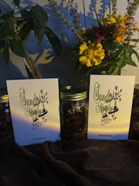 a set of cards with a rainbow in the middle